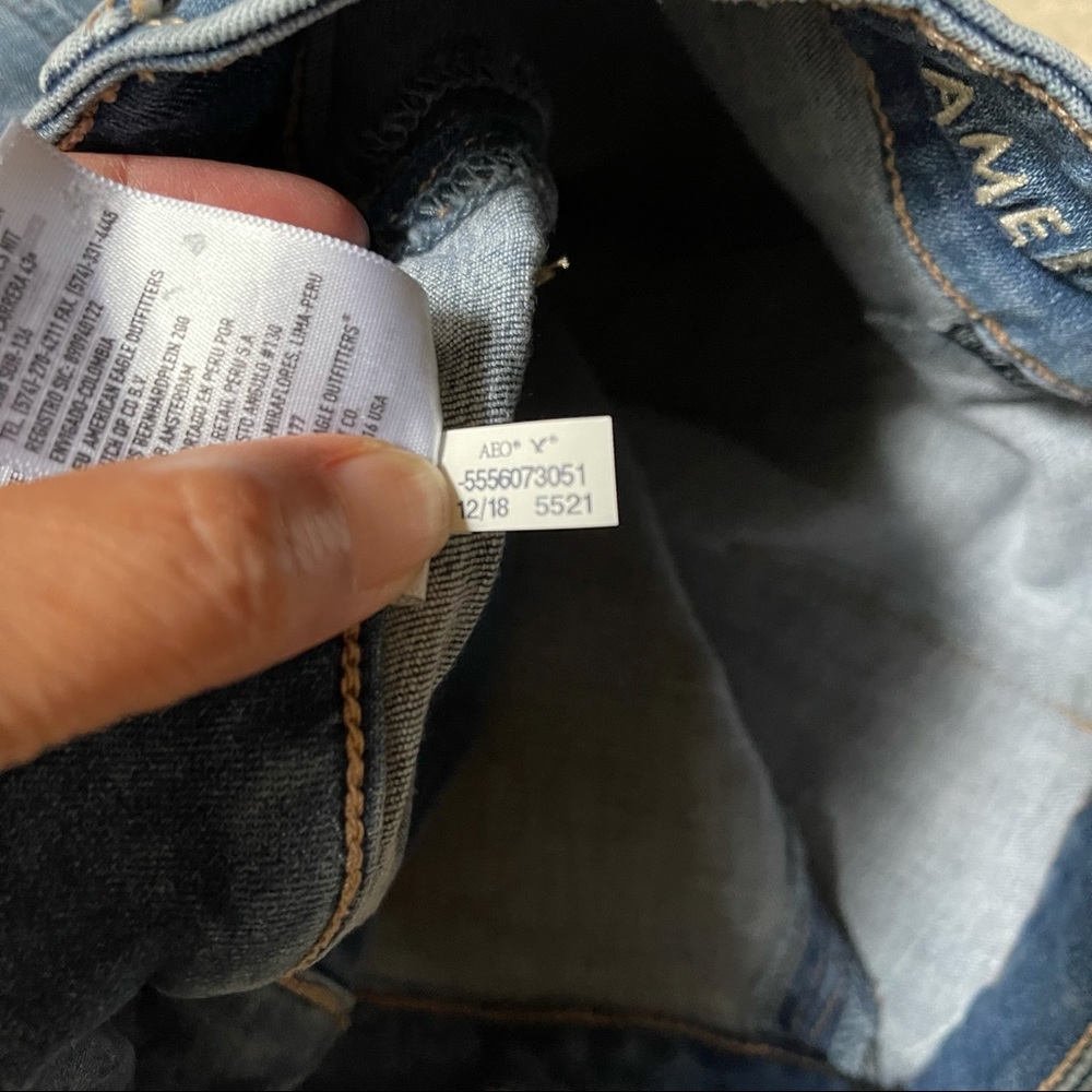 AEO Hi-Rise Mini Denim Skirt Patch Pockets-2 - Picture 9 of 9